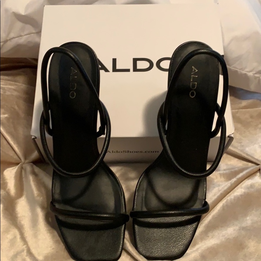 Aldo Karla Heeled Black Sandal
